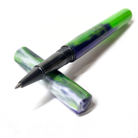 "Electric Love" Resin | Black Stainless Apollo Rollerball Pen