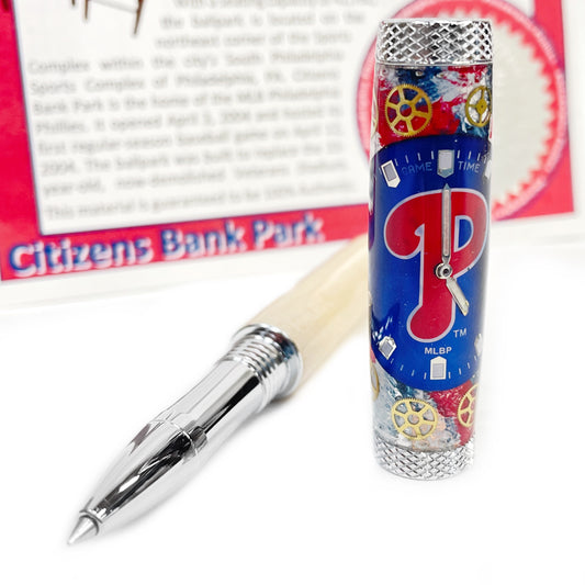 Citizens Bank Park & Phillies Watch Parts Rollerball Pen