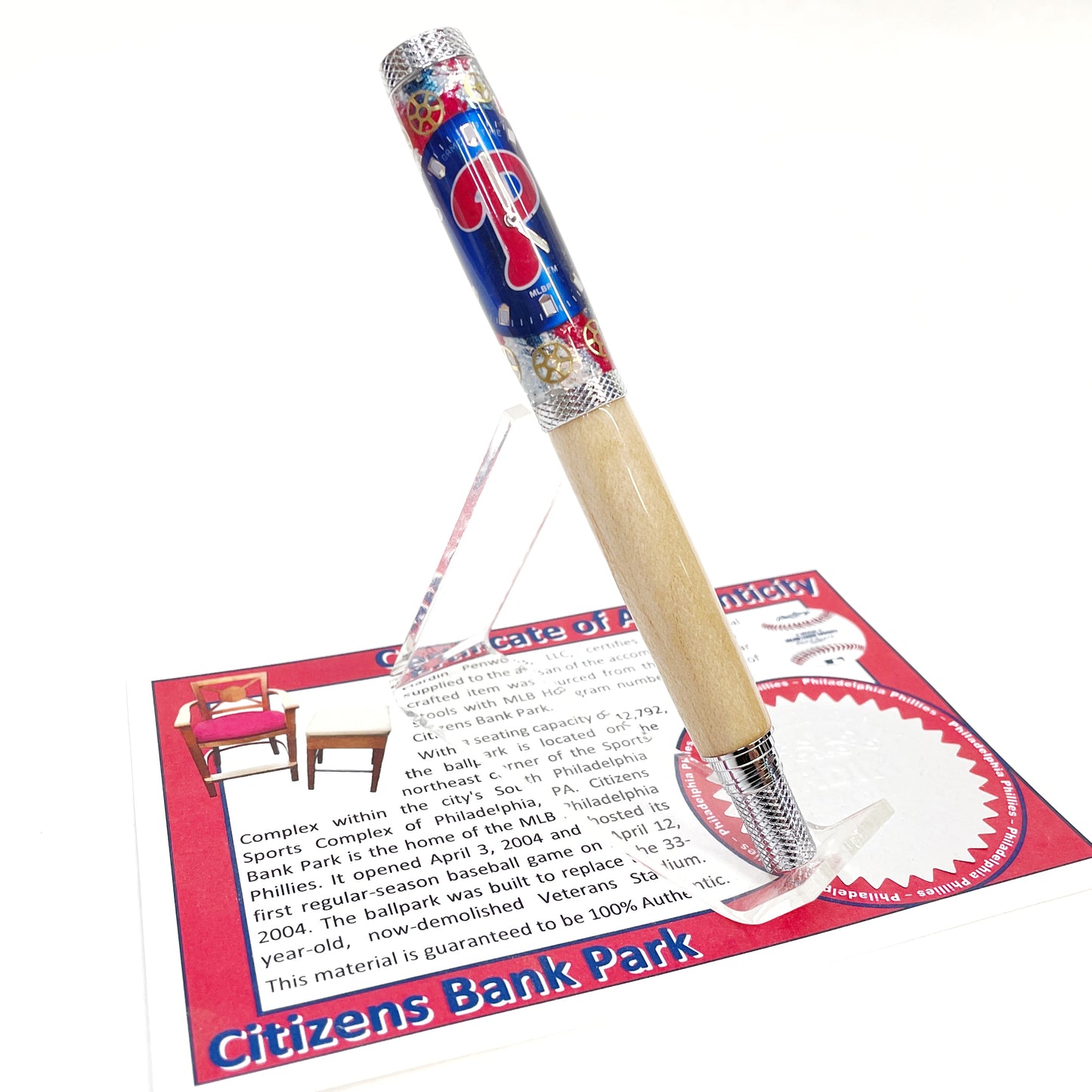 Citizens Bank Park & Phillies Watch Parts Rollerball Pen