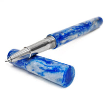 Load image into Gallery viewer, Stormwind’s “Blue Crush&quot; Resin | Stainless Steel Apollo Rollerball Pen