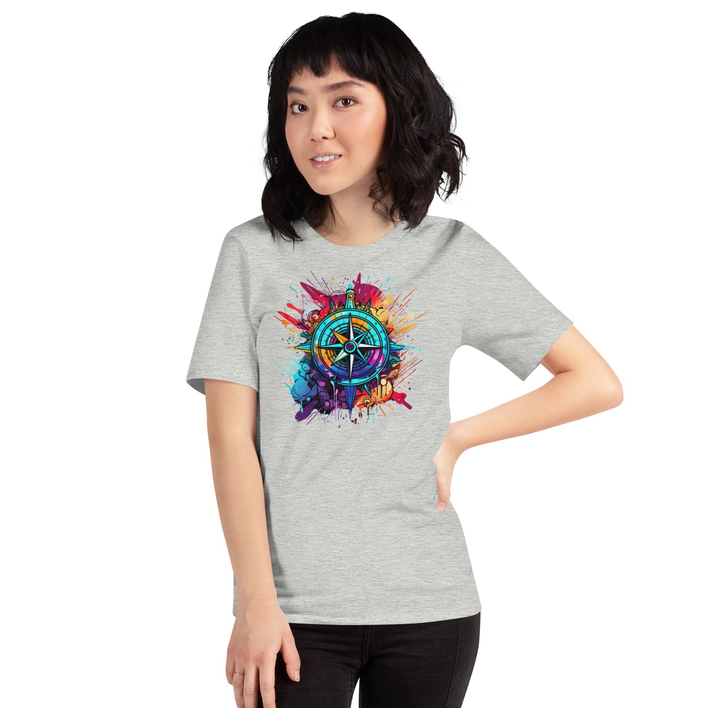 Color Splash Compass Unisex t-shirt