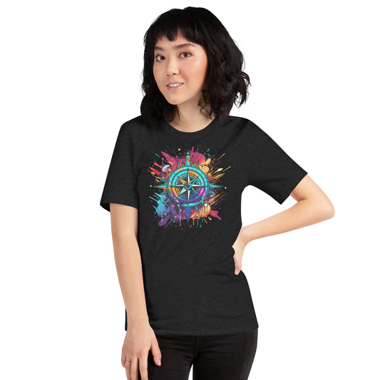 Color Splash Compass Unisex t-shirt