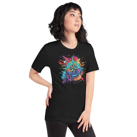 Color Splash Compass Unisex t-shirt