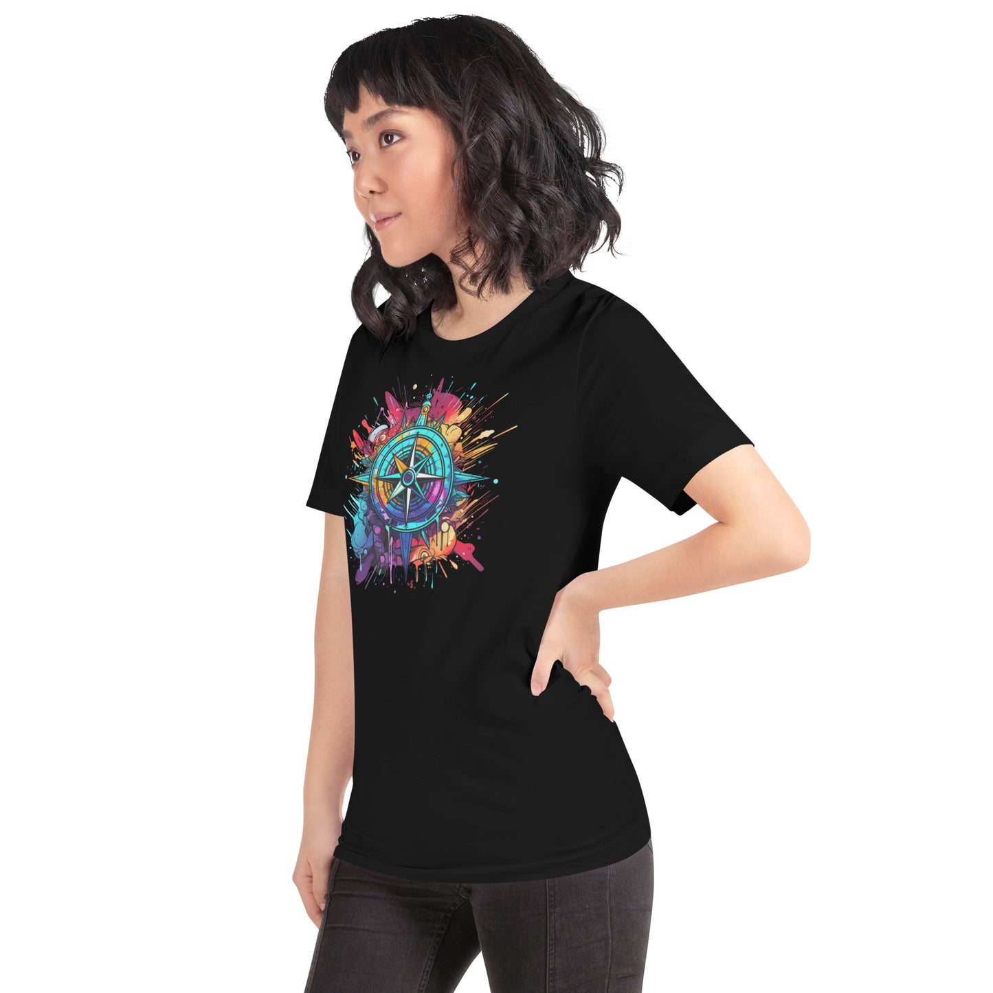 Color Splash Compass Unisex t-shirt