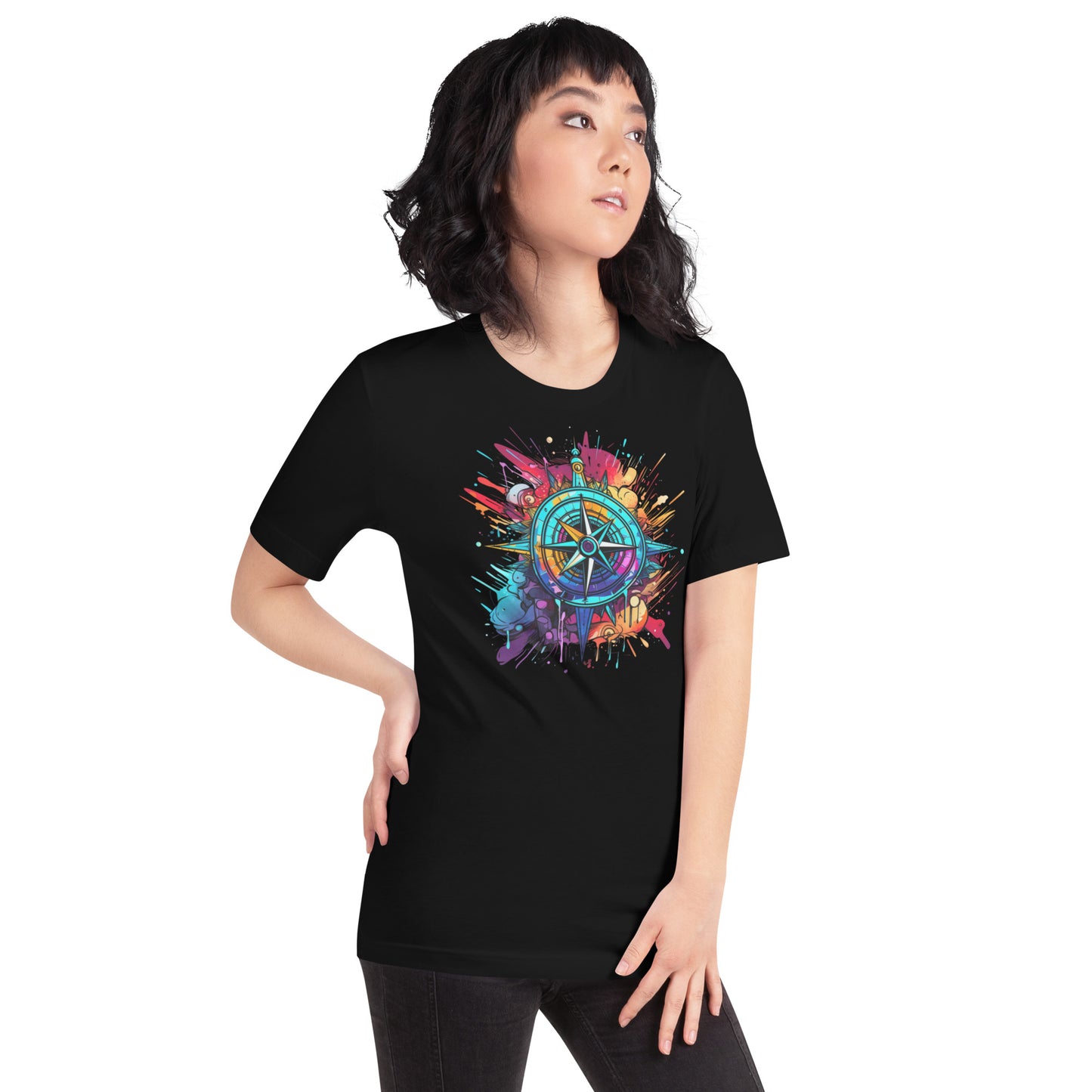 Color Splash Compass Unisex t-shirt