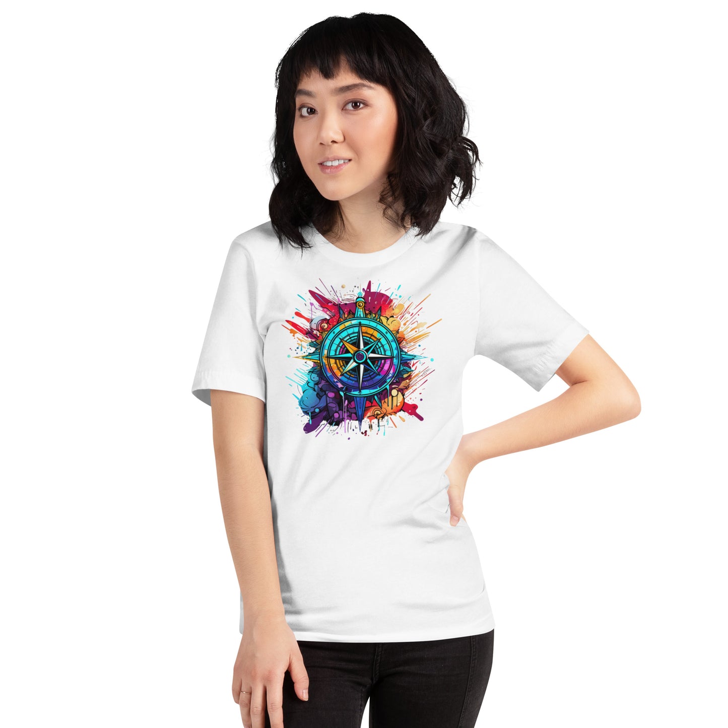 Color Splash Compass Unisex t-shirt