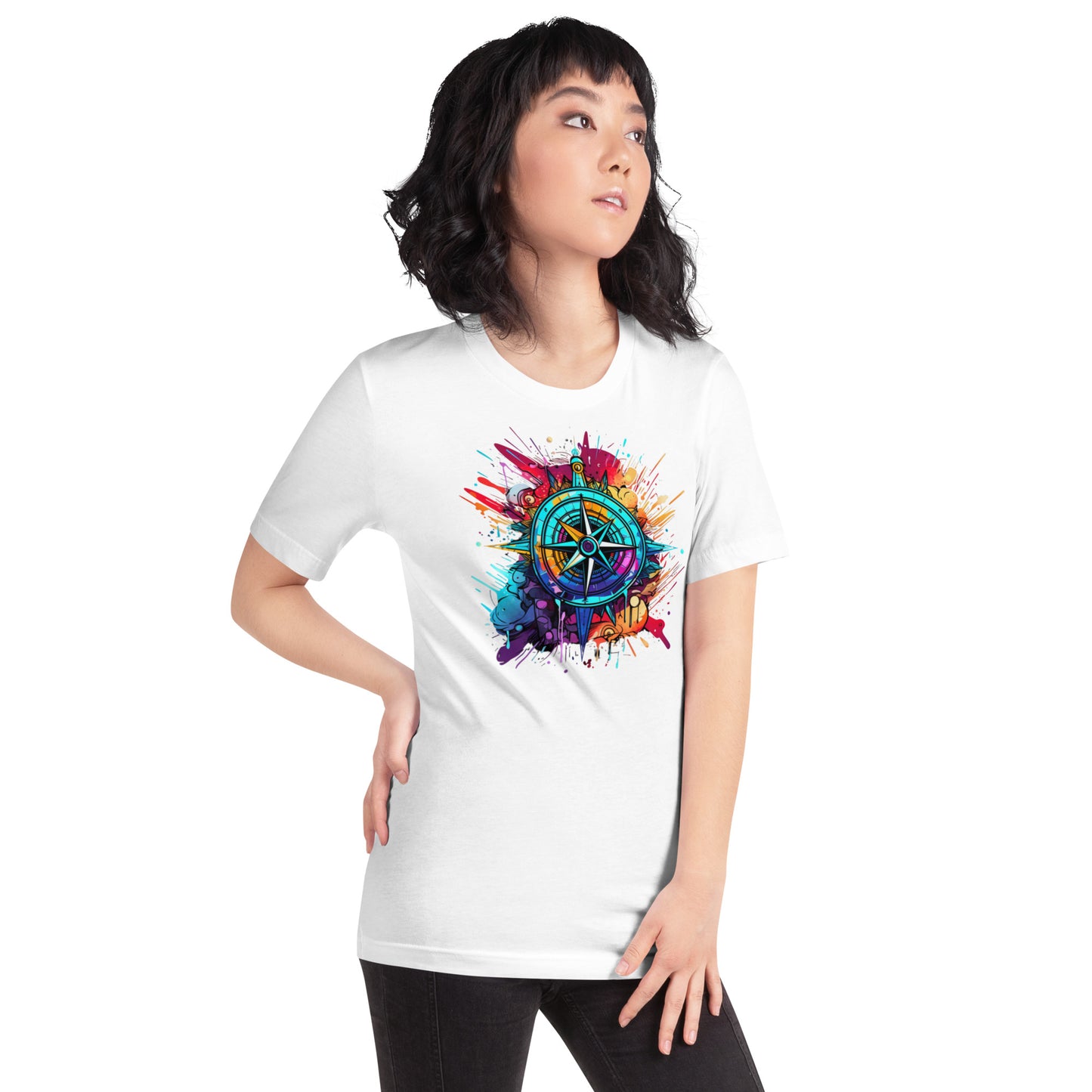 Color Splash Compass Unisex t-shirt