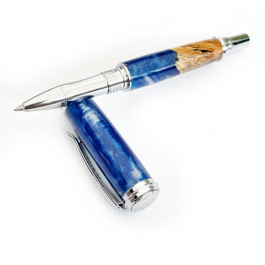 Maple & Resin Hybrid | Chrome Truman Rollerball