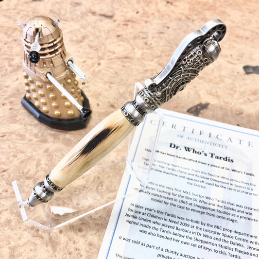 1965 Tardis Prop Wood | Steampunk Lever-Action Ballpoints