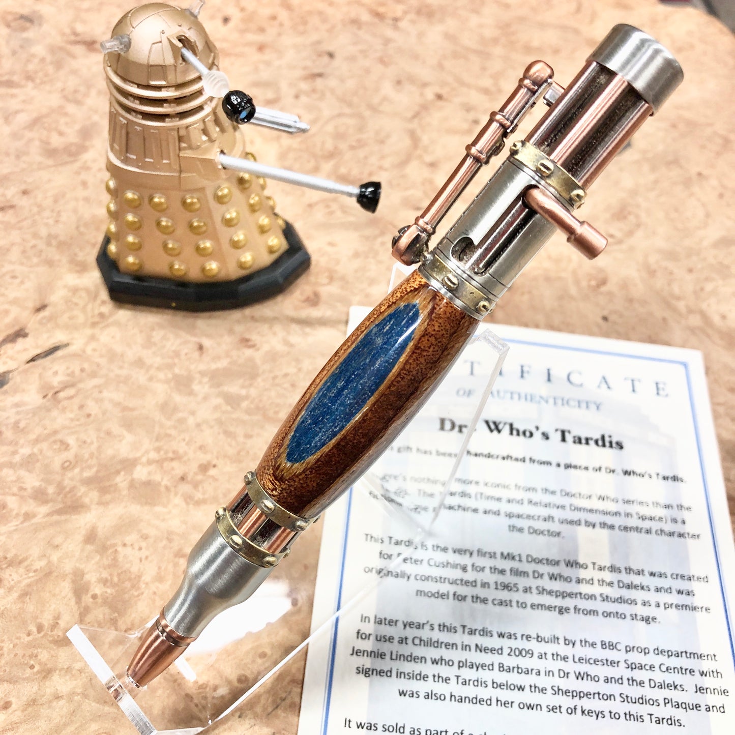 1965 Tardis Prop Wood | Steampunk Bolt-Action Ballpoints
