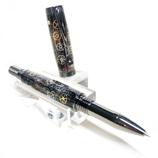 Steampunk Watch Parts | Black Titanium Bradley Rollerball Pen