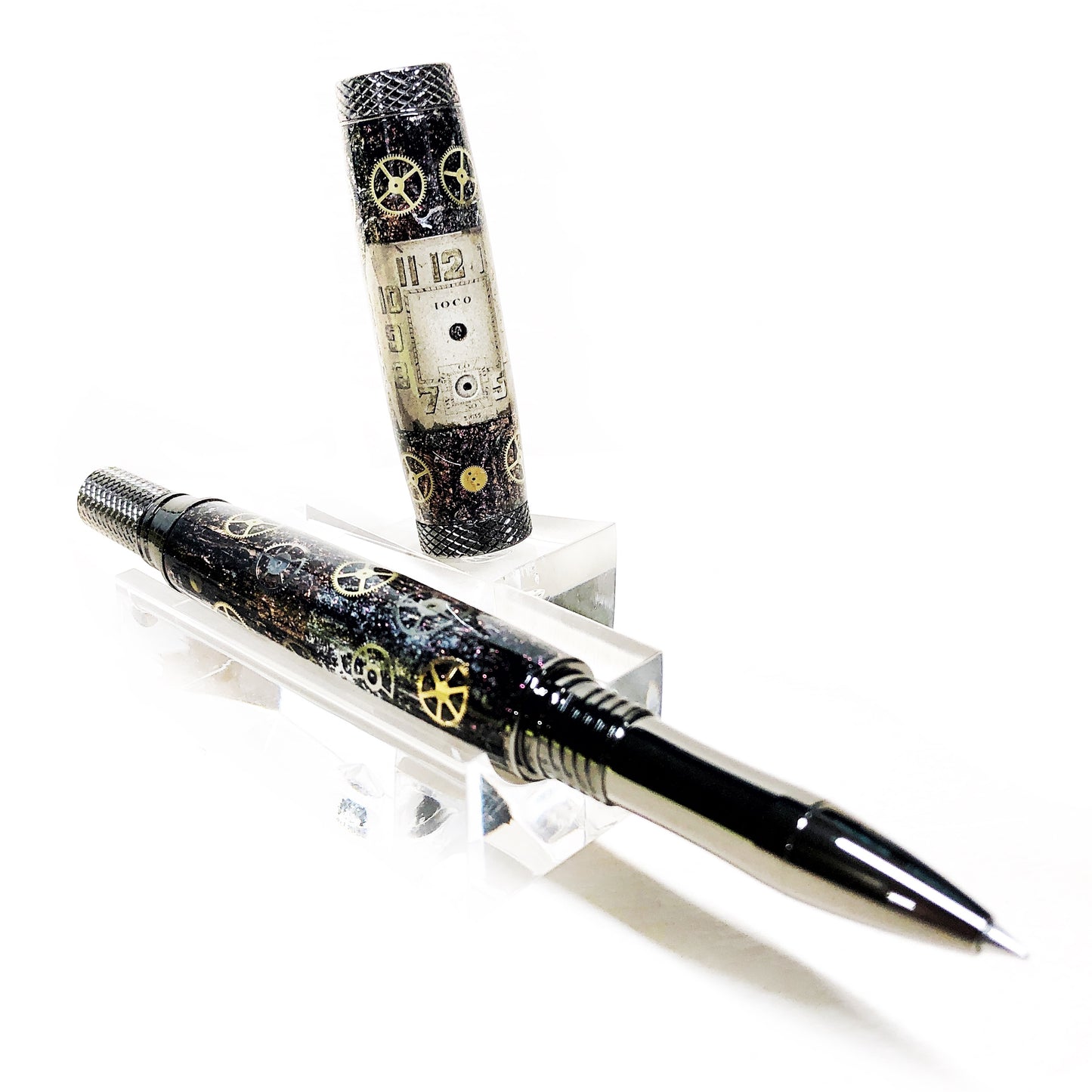 Steampunk Watch Parts | Black Titanium Bradley Rollerball Pen