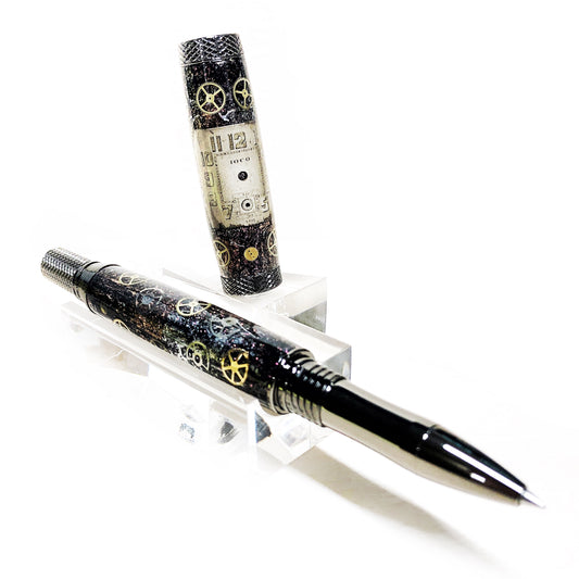 Steampunk Watch Parts | Black Titanium Bradley Rollerball Pen