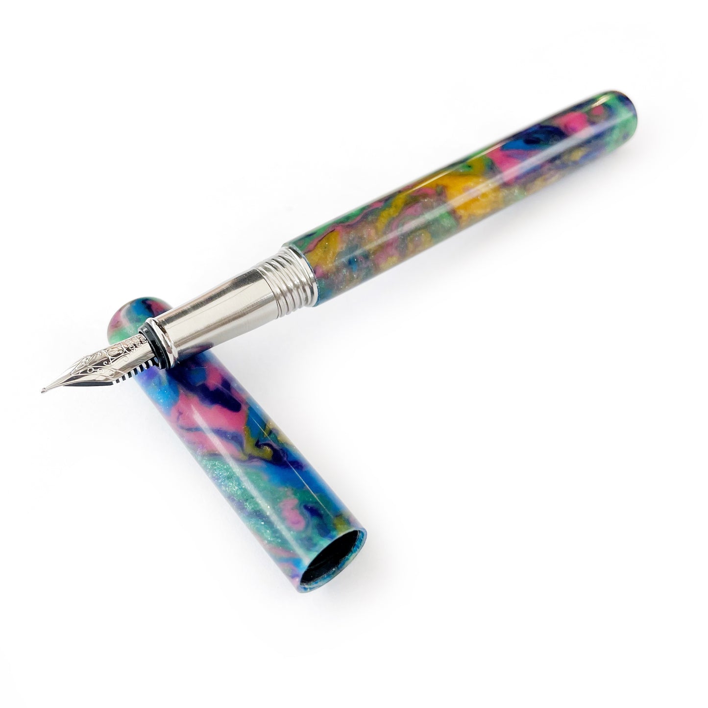 “Reflections” Resin | Stainless Steel Apollo Fountain Pen