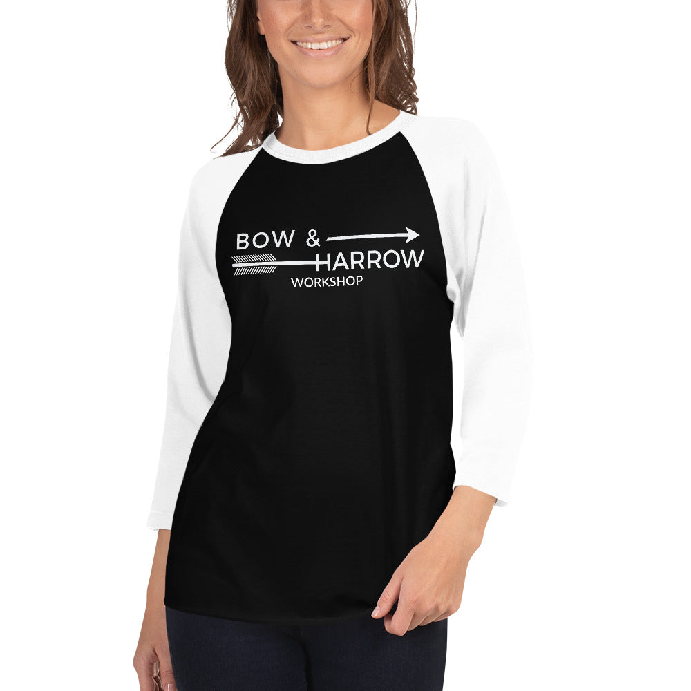 White Logo Baseball Tee