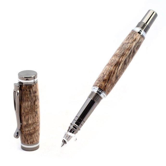 Curly Mango Wood | Gun Metal & Chrome Ripley Rollerball