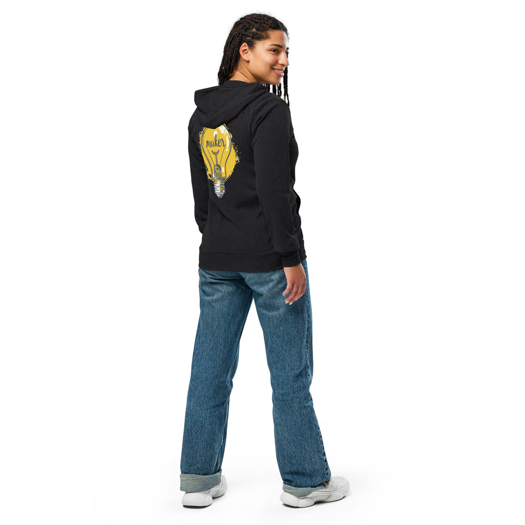 Maker Bulb Unisex zip hoodie