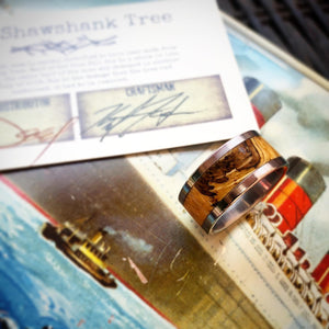 Handmade Wood & Stainless Steel Ring | Shawshank Oak Tree