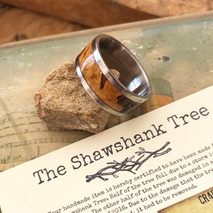 Handmade Wood & Titanium Ring | Shawshank Oak Tree