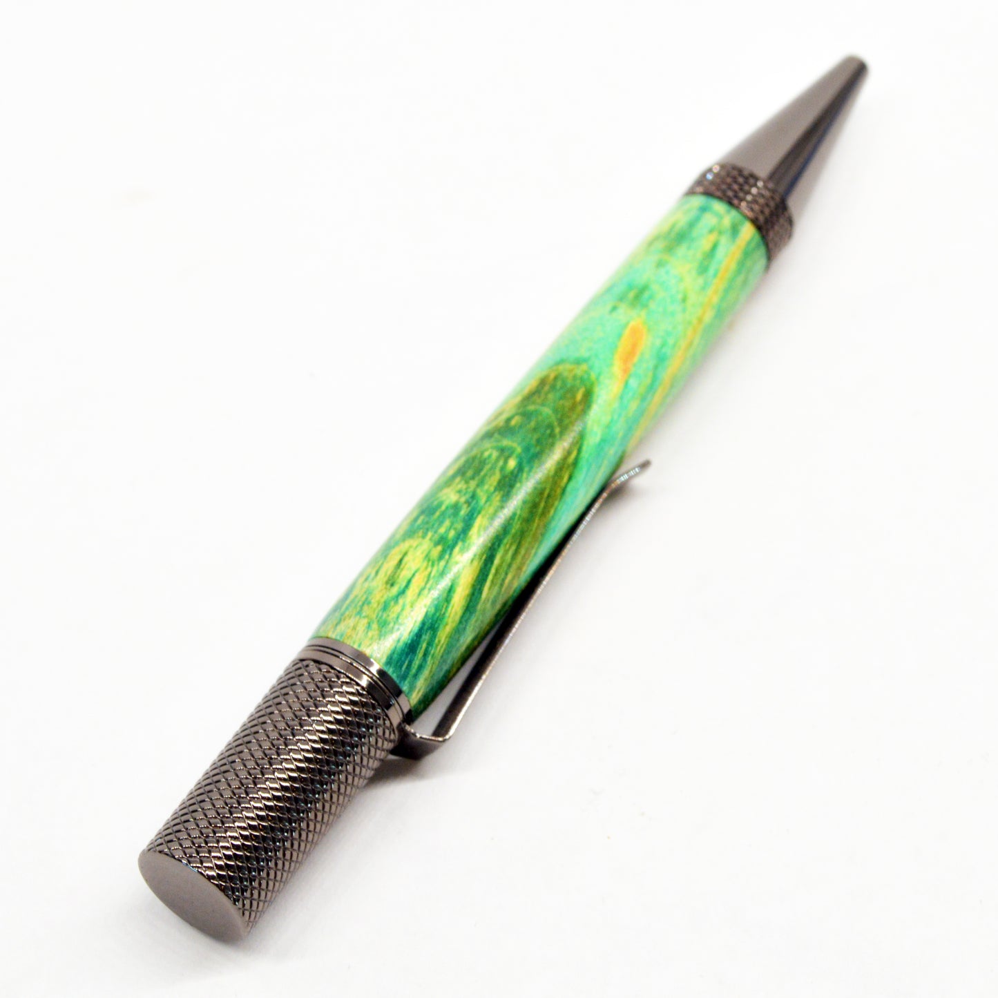 Dyed Flame Box Elder | Gun Metal Academic Ballpoint
