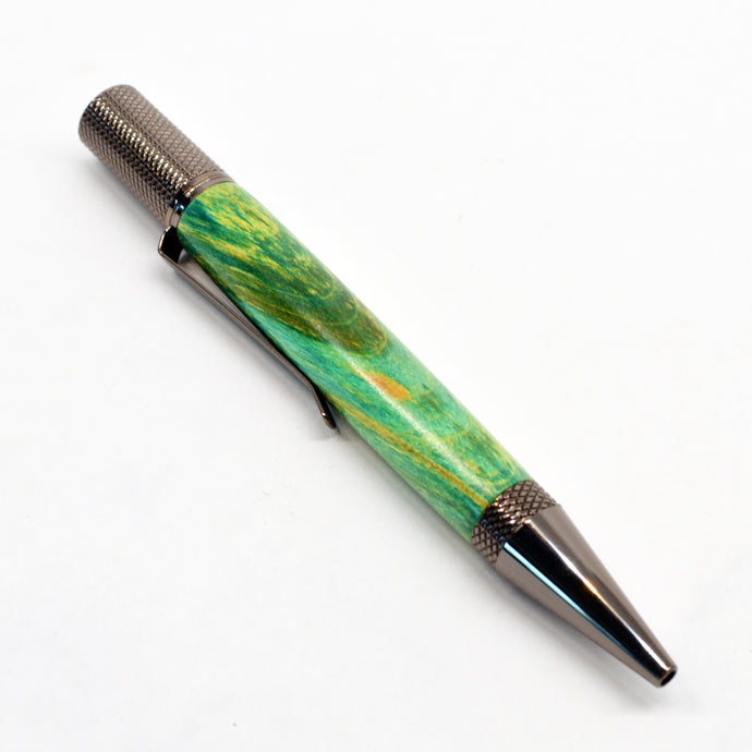 Dyed Flame Box Elder | Gun Metal Academic Ballpoint