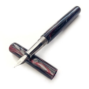 "Rough Ruby" DiamondCast | Stainless Steel Apollo Fountain Pen