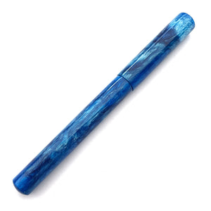 "Caribbean Blue" Resin | Engraved Stainless Steel Apollo Rollerball