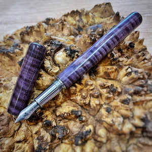 Dyed Curly Maple | Stainless Steel Apollo Fountain Pen